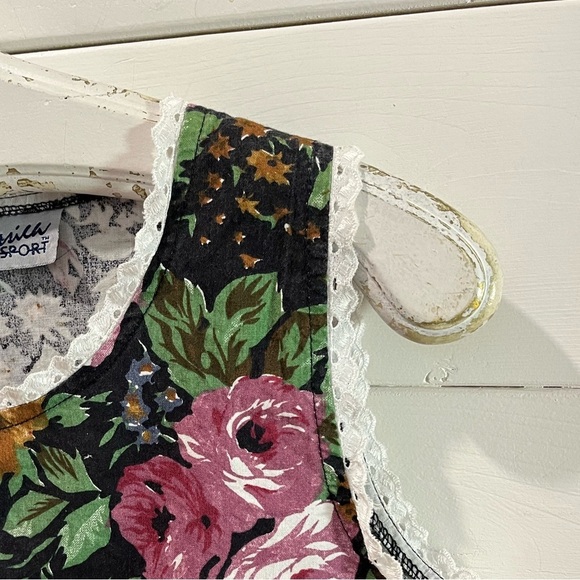 JESSICA SPORT vintage floral sleeveless top - L - Picture 5 of 8